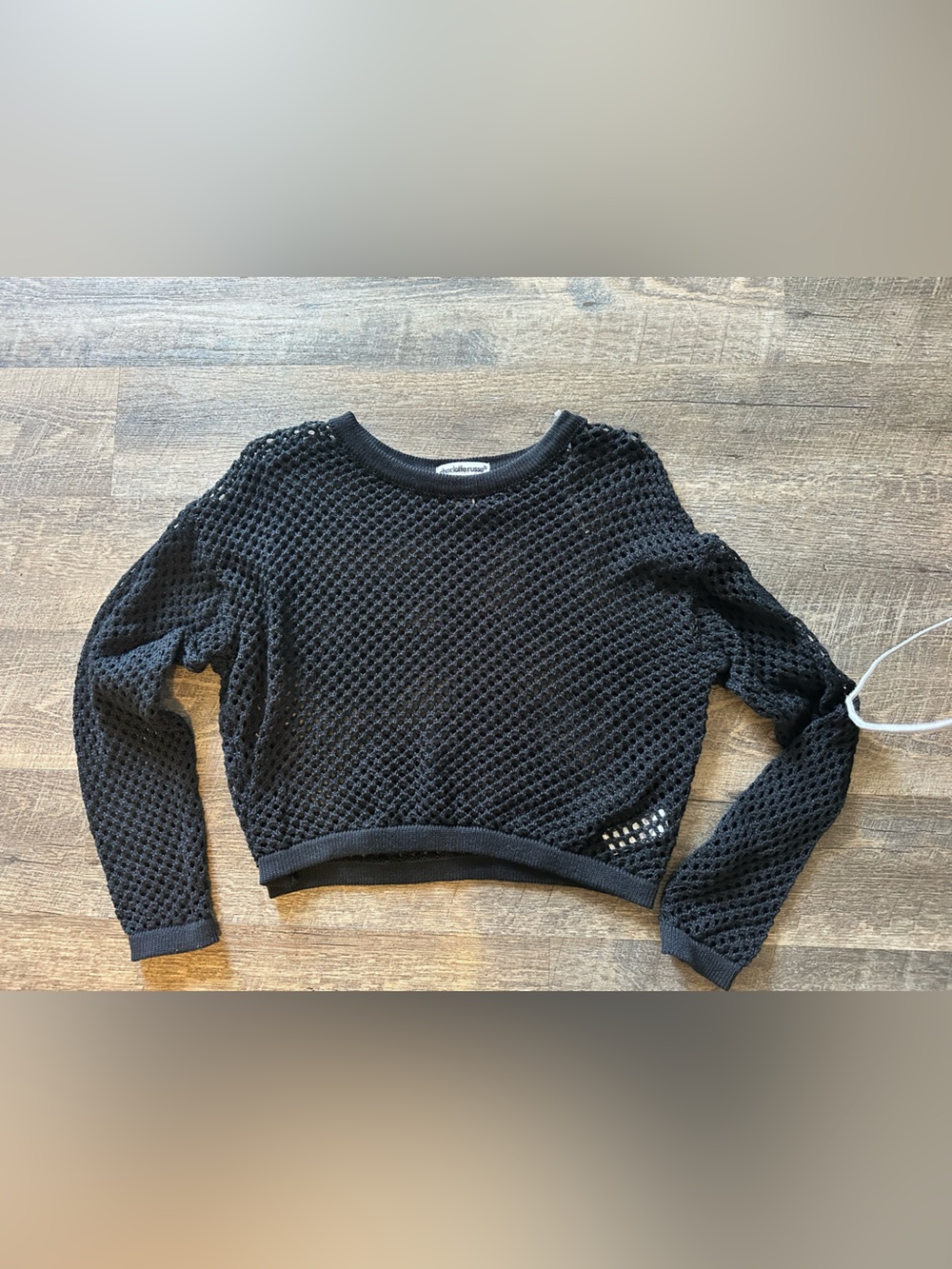 Charlotte Russe Black Open-Knit Pullover Sweater
